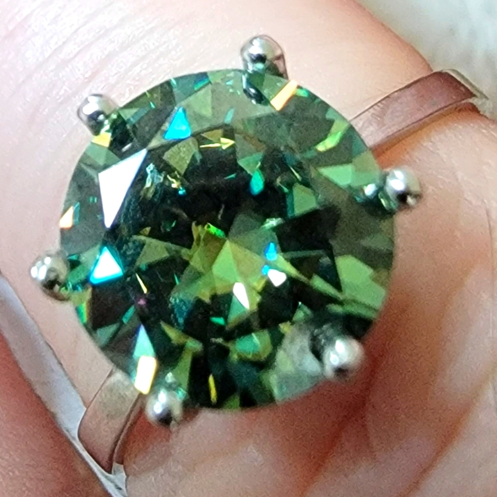 Solid 14k white gold 3 carat moissanite engagement ring.